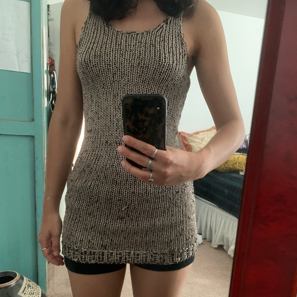 H&M Metallic Knit Top Tunic 2 Extra Small